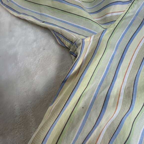 Faconnable Womens Striped Button-Down Shirt Small Long Sleeve 100% Cotton Yellow - Picture 4 of 8